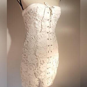 F21 Strapless Dress with Lace and Corset details in the front